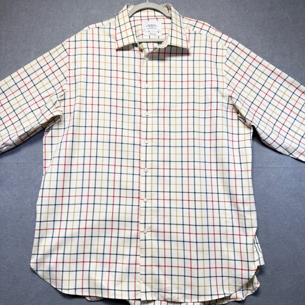 Charles Tyrwhitt Men 18/37 Classic Fit Tattersall Check Cotton Shirt Multi Color